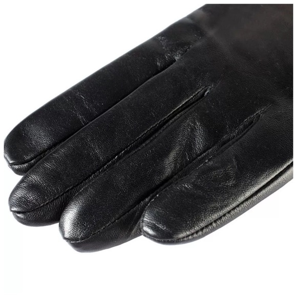 Leather Cashmere Lined Ruched Gloves C16 - Picture 6 of 8